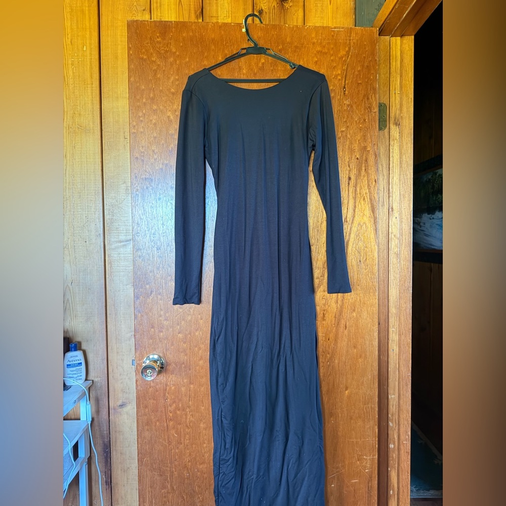 Oh Polly Classic Black Long Sleeve Dress